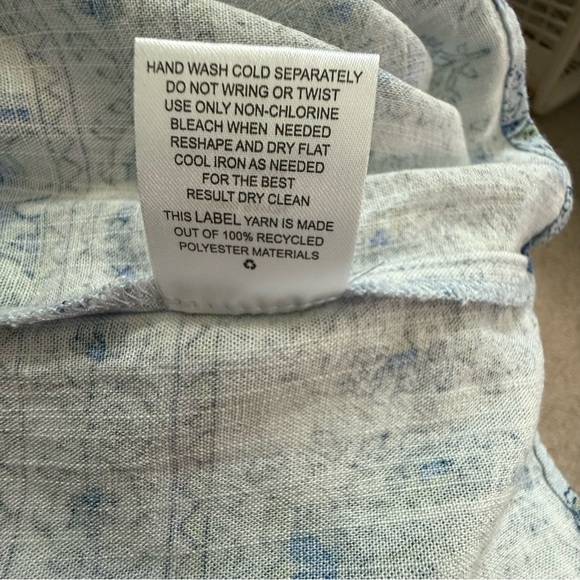 Lucky Brand Floral Long Sleeve Dress in Blue and White size large 100% rayon - Picture 12 of 12